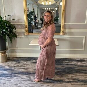 Pinkblush Mauve Lace Maternity Dress